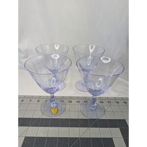 Tiffin Purple Goblet Water Glass Lot of 4 #2